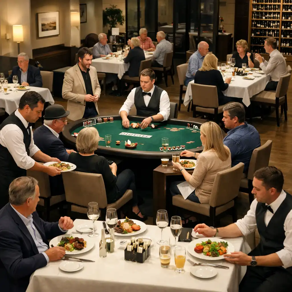Structured poker dining evening layout