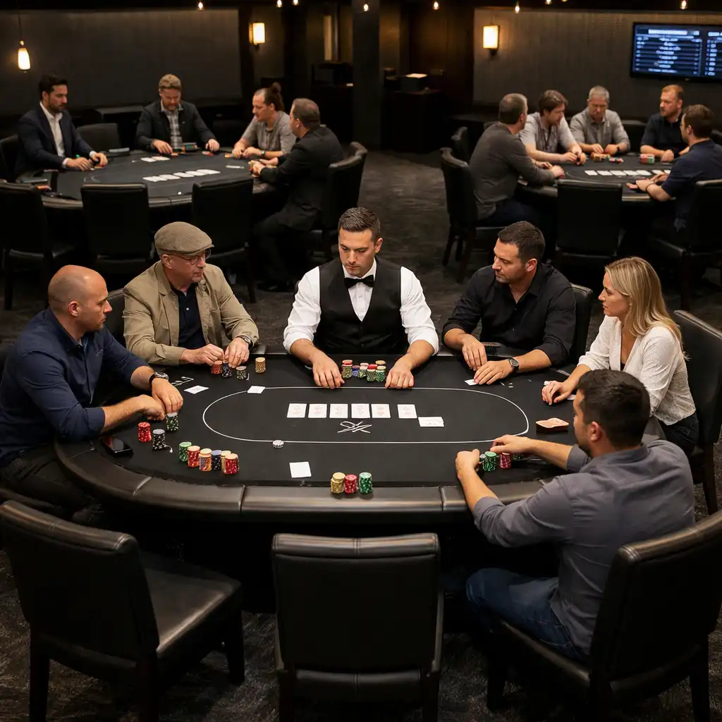 Structured poker evening with organised tables